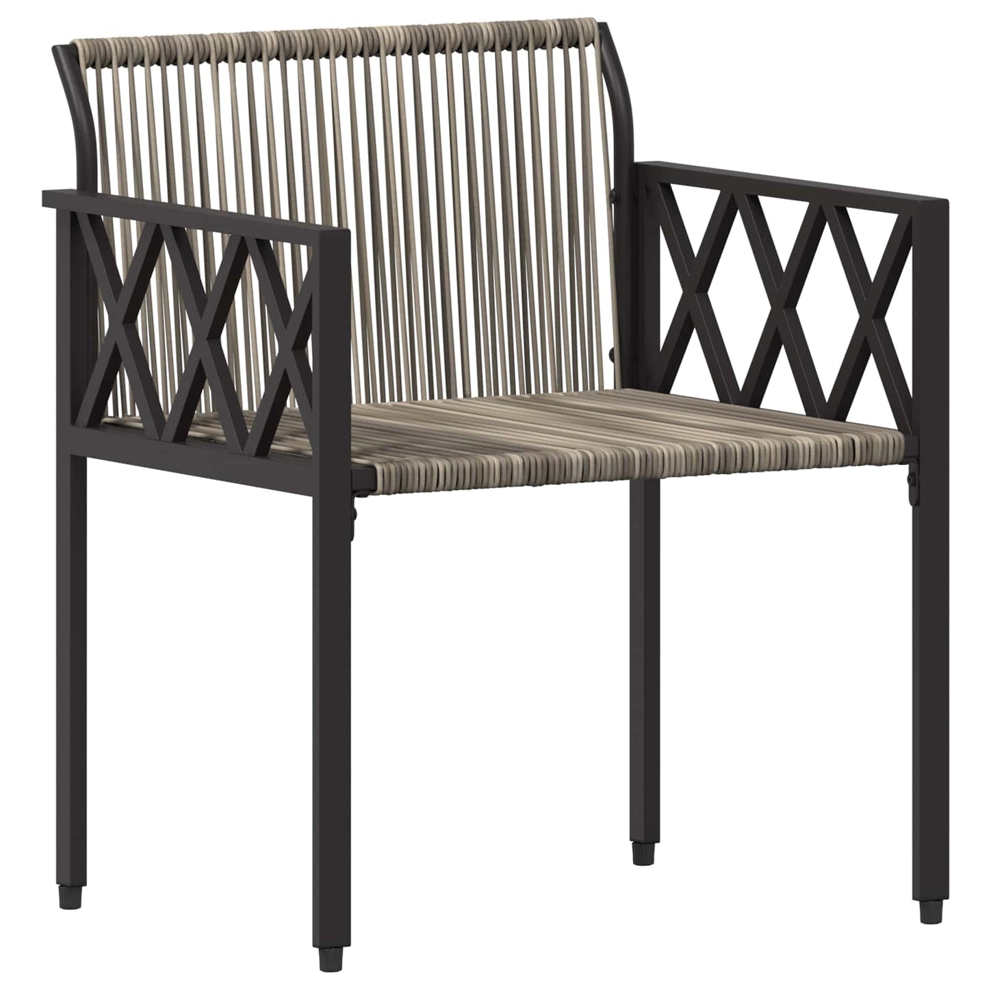 tuinmeubelset 4 pcs Grijs en Donkergrijs poly rattan
