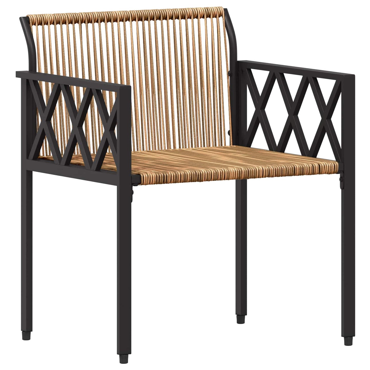 tuinmeubelset 4 pcs Bruin en Crème Wit poly rattan