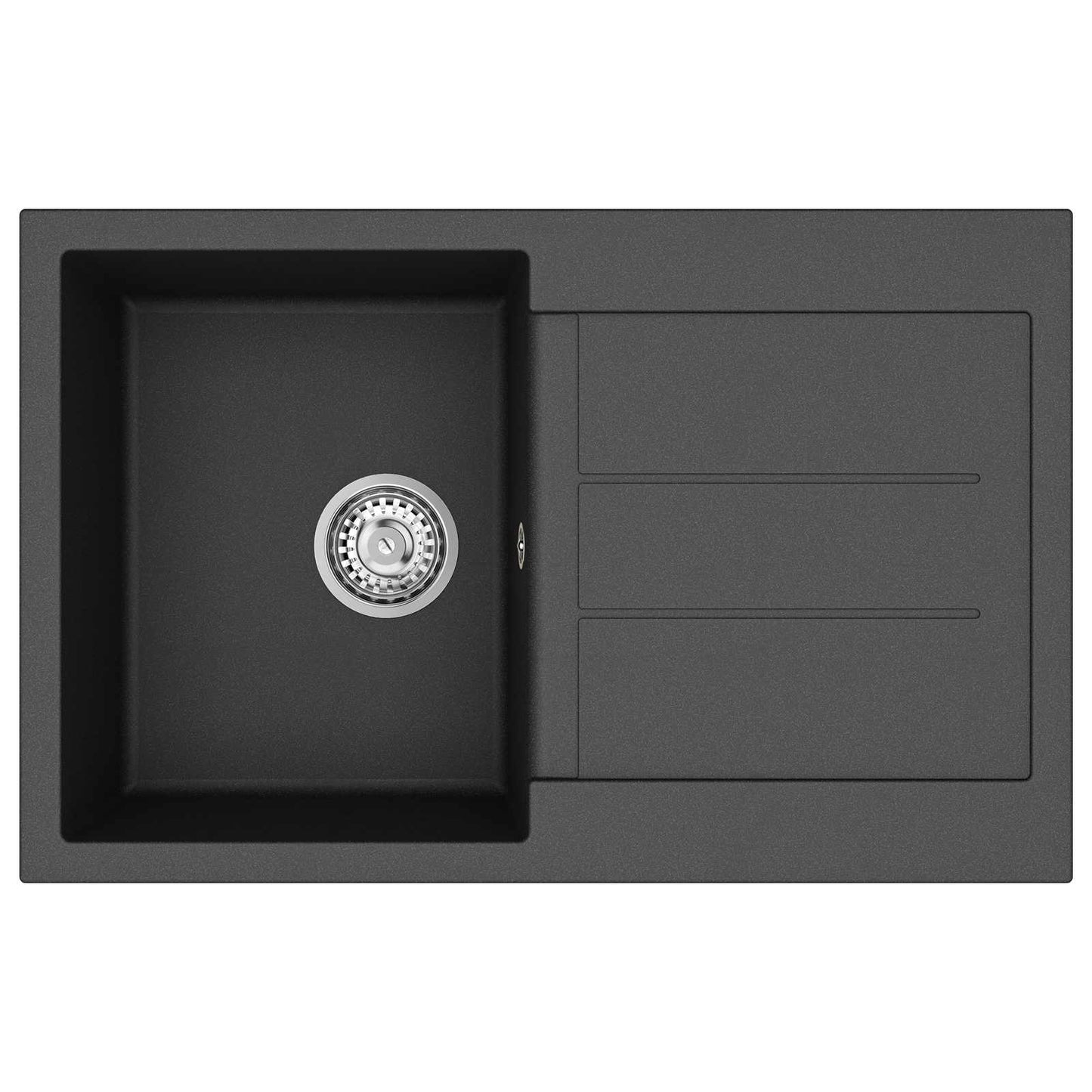 Wasbak Zwart 780 x 500 mm 80% Kwarts en 20% Hars is nu te koop bij PeponiXL, paradijselijk wonen!