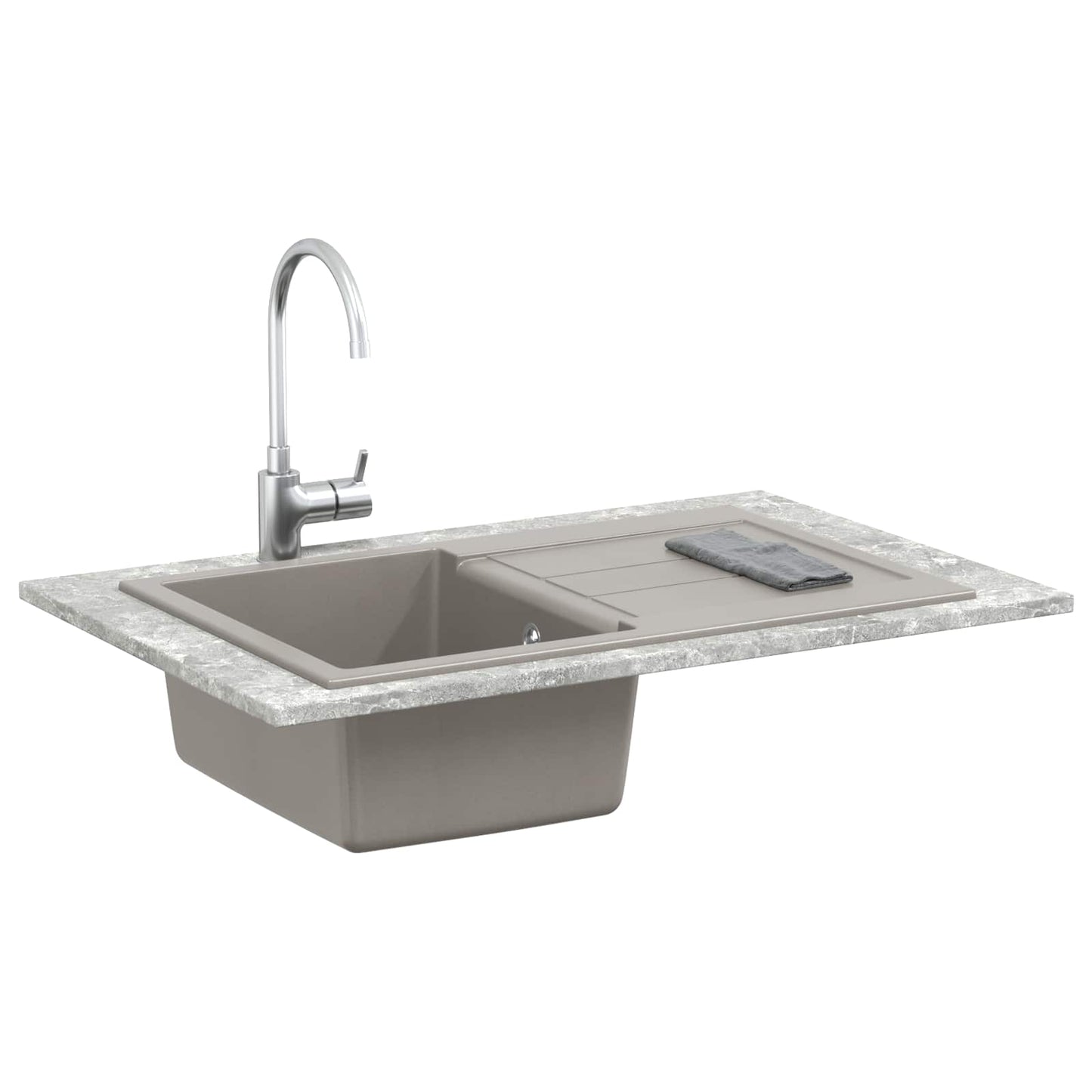 Wasbak Grijs 780 x 500 mm 80% Kwarts en 20% Hars is nu te koop bij PeponiXL, paradijselijk wonen!