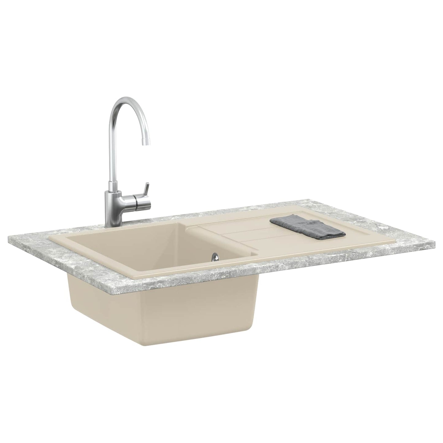 Wasbak Beige 780 x 500 mm 80% Kwarts en 20% Hars is nu te koop bij PeponiXL, paradijselijk wonen!