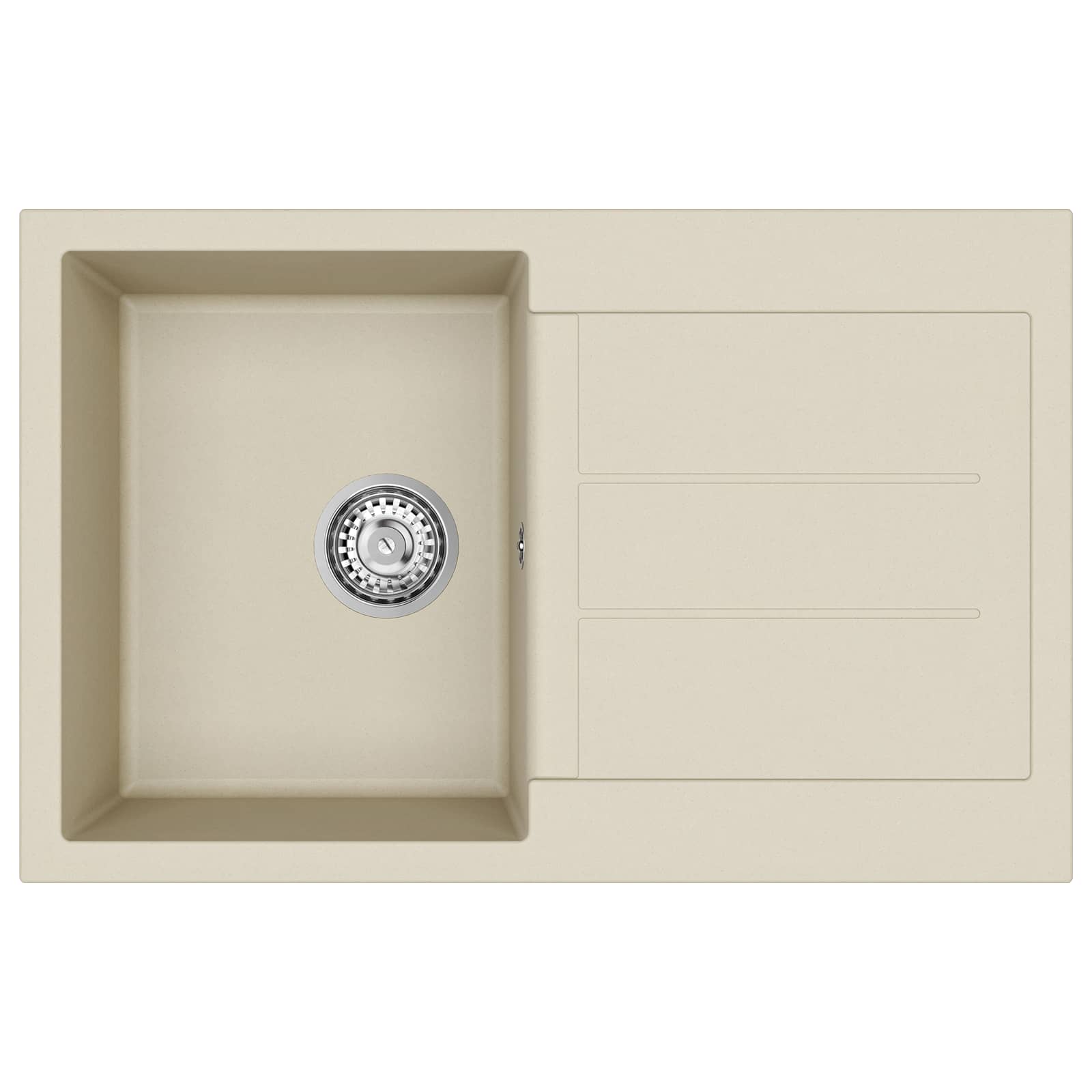 Wasbak Beige 780 x 500 mm 80% Kwarts en 20% Hars is nu te koop bij PeponiXL, paradijselijk wonen!