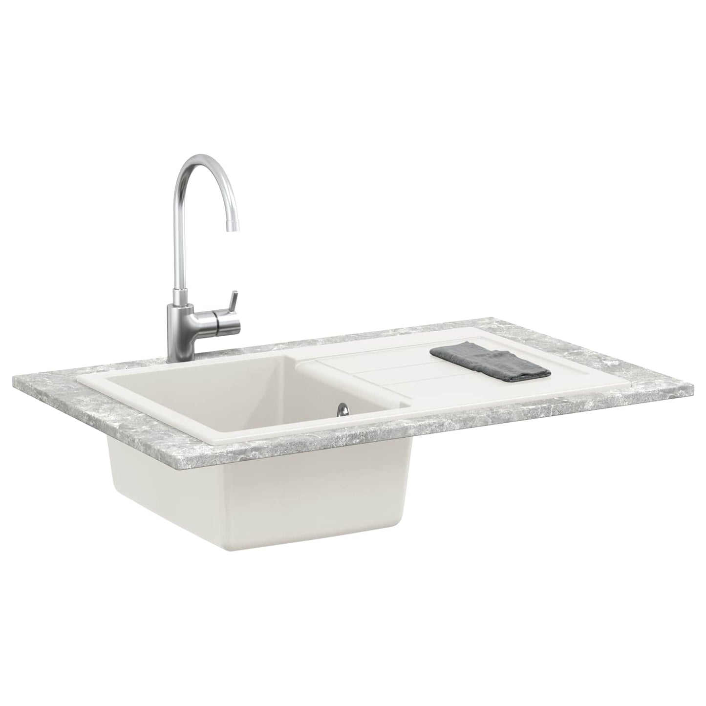 Wasbak Wit 780 x 500 mm 80% Kwarts en 20% Hars is nu te koop bij PeponiXL, paradijselijk wonen!
