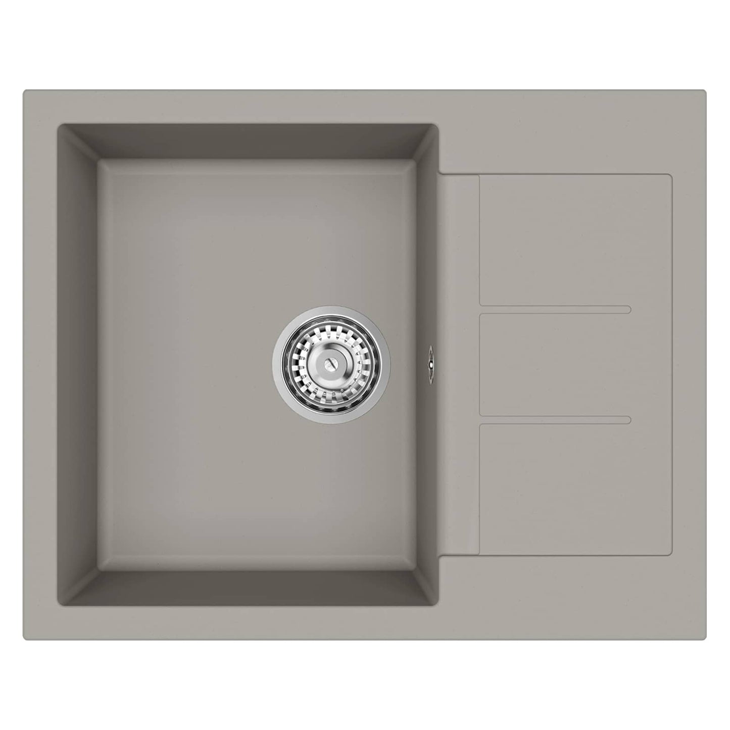 Wasbak Grijs 620 x 500 mm 80% Kwarts en 20% Hars is nu te koop bij PeponiXL, paradijselijk wonen!