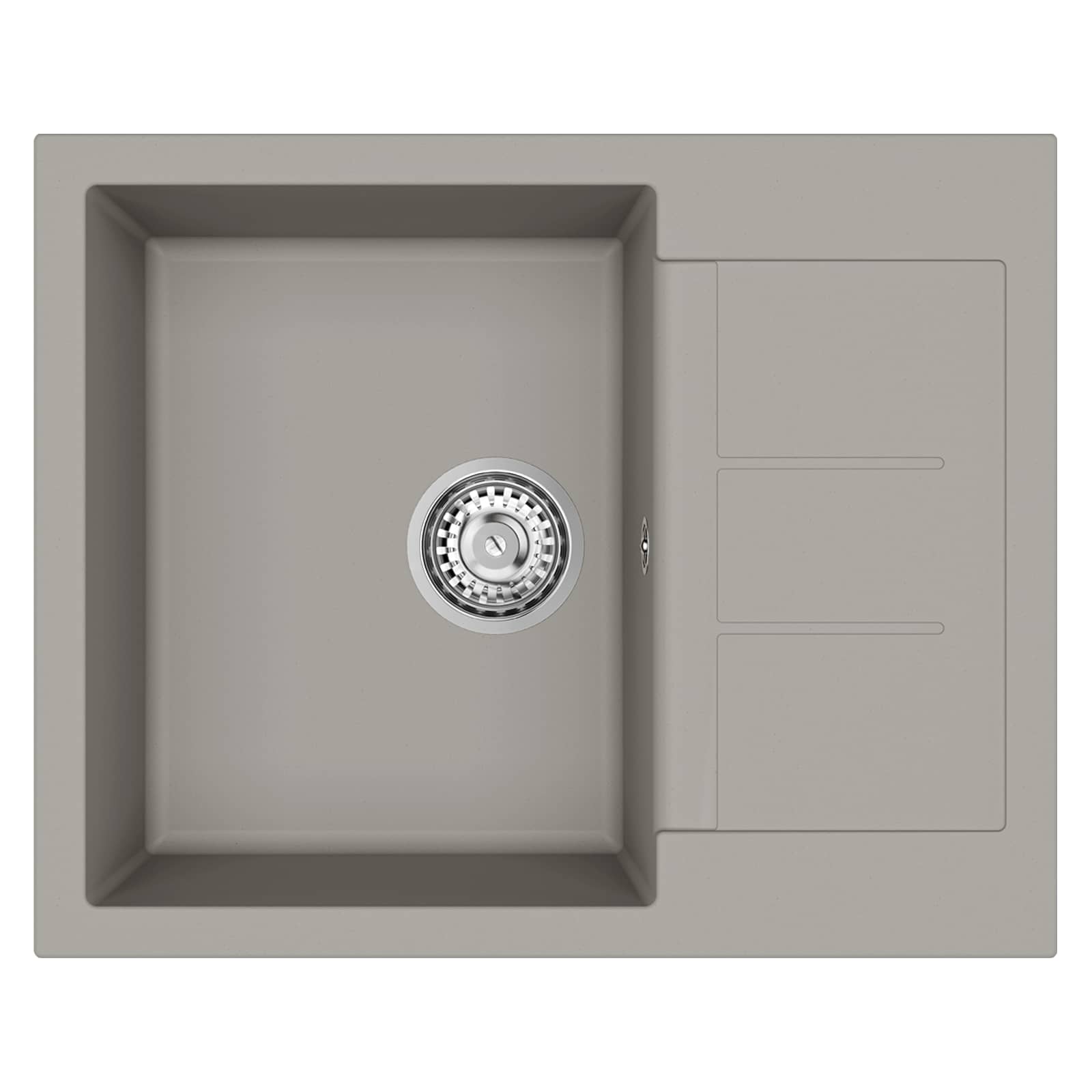 Wasbak Grijs 620 x 500 mm 80% Kwarts en 20% Hars is nu te koop bij PeponiXL, paradijselijk wonen!