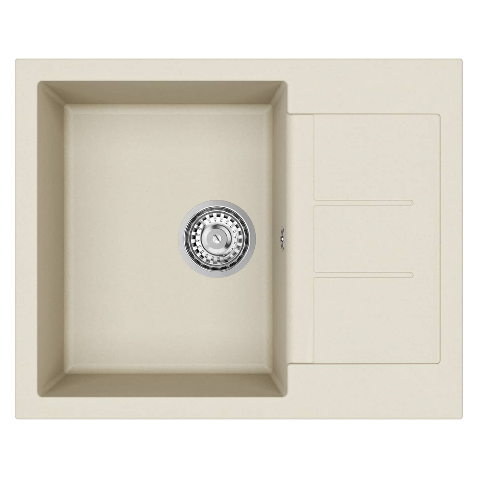 Wasbak Beige 620 x 500 mm 80% Kwarts en 20% Hars is nu te koop bij PeponiXL, paradijselijk wonen!