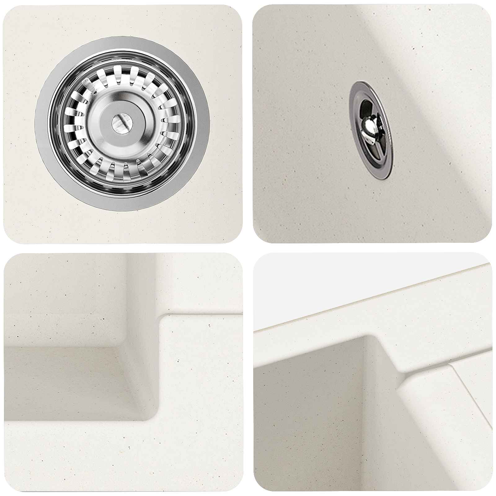 Wasbak Wit 620 x 500 mm 80% Kwarts en 20% Hars is nu te koop bij PeponiXL, paradijselijk wonen!