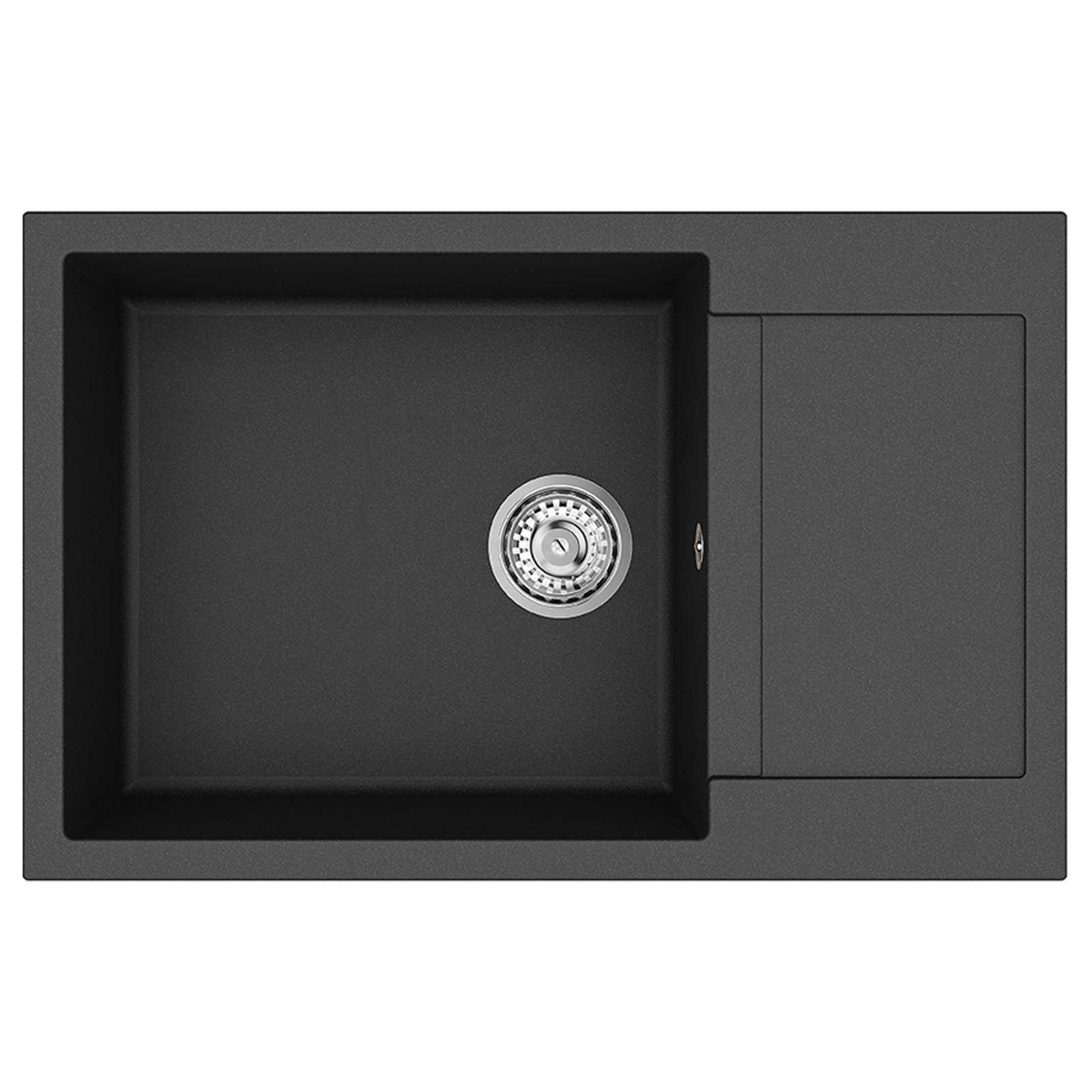 Wasbak Zwart 780 x 500 mm 80% Kwarts en 20% Hars is nu te koop bij PeponiXL, paradijselijk wonen!