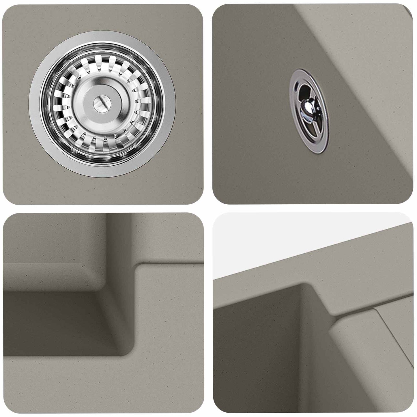 Wasbak Grijs 780 x 500 mm 80% Kwarts en 20% Hars is nu te koop bij PeponiXL, paradijselijk wonen!