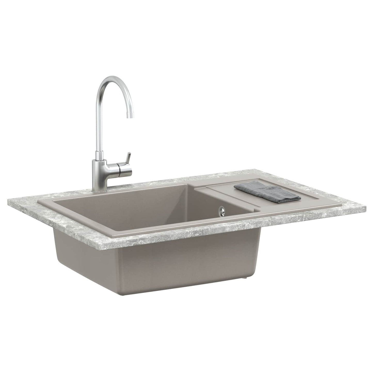 Wasbak Grijs 780 x 500 mm 80% Kwarts en 20% Hars is nu te koop bij PeponiXL, paradijselijk wonen!