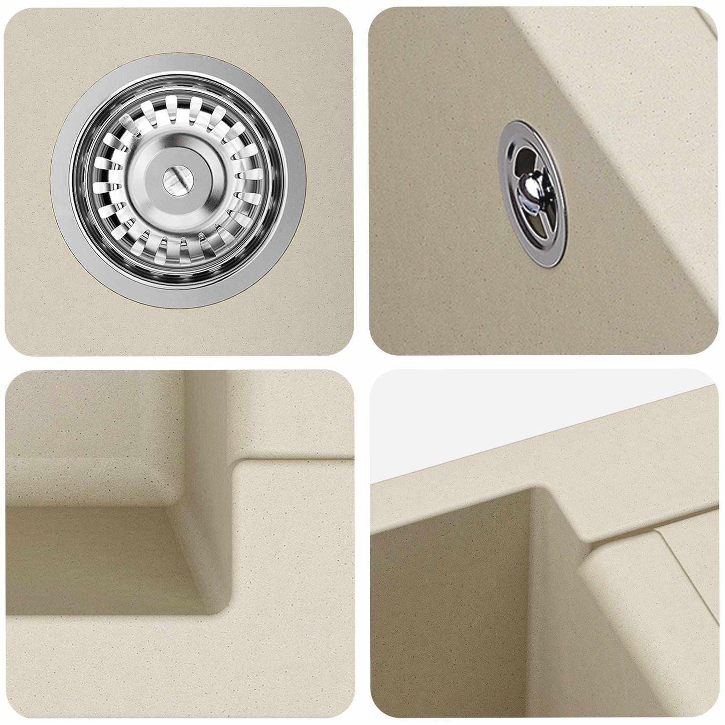 Wasbak Beige 780 x 500 mm 80% Kwarts en 20% Hars is nu te koop bij PeponiXL, paradijselijk wonen!