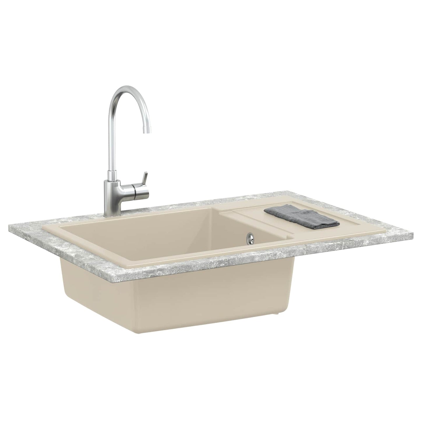 Wasbak Beige 780 x 500 mm 80% Kwarts en 20% Hars is nu te koop bij PeponiXL, paradijselijk wonen!