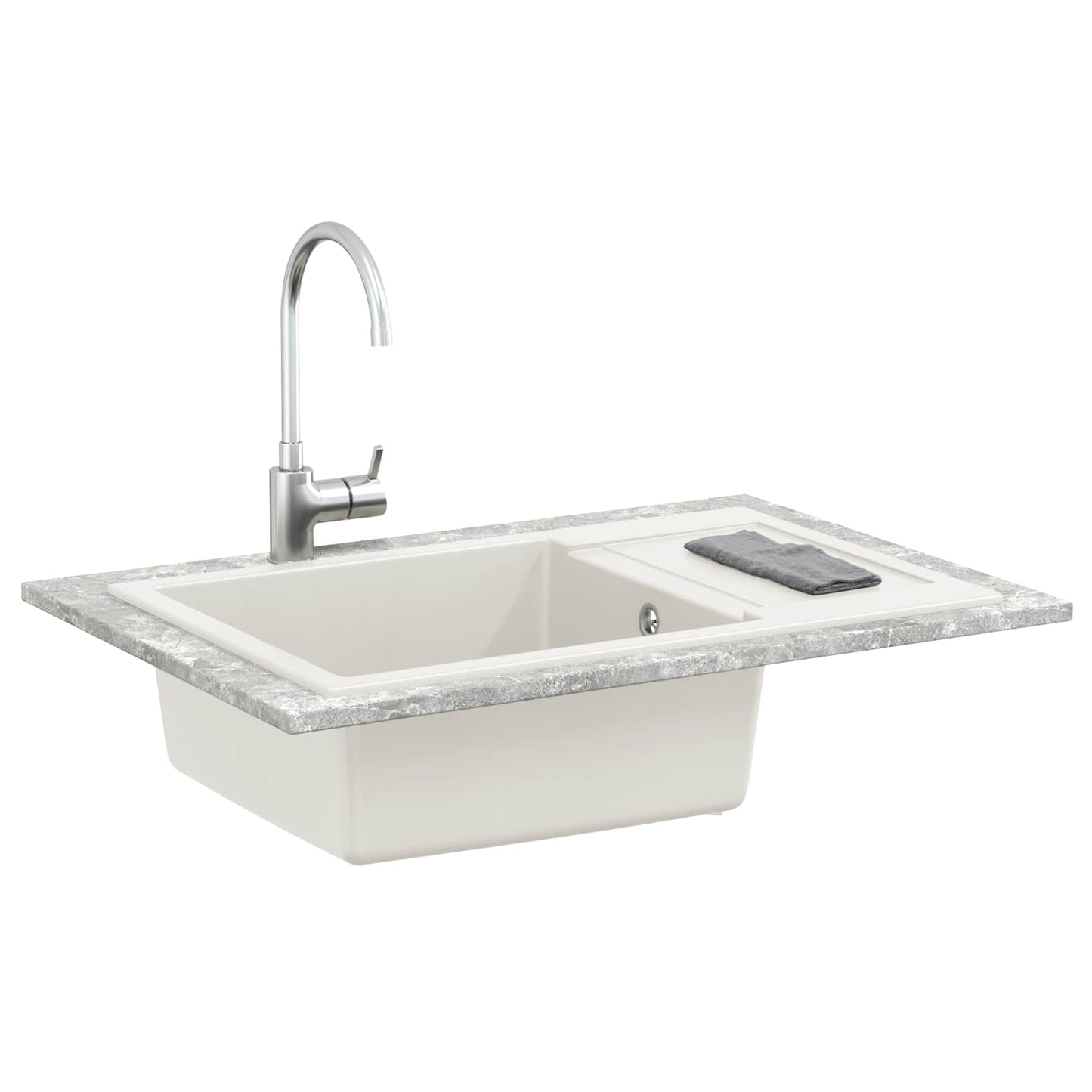 Wasbak Wit 780 x 500 mm 80% Kwarts en 20% Hars is nu te koop bij PeponiXL, paradijselijk wonen!