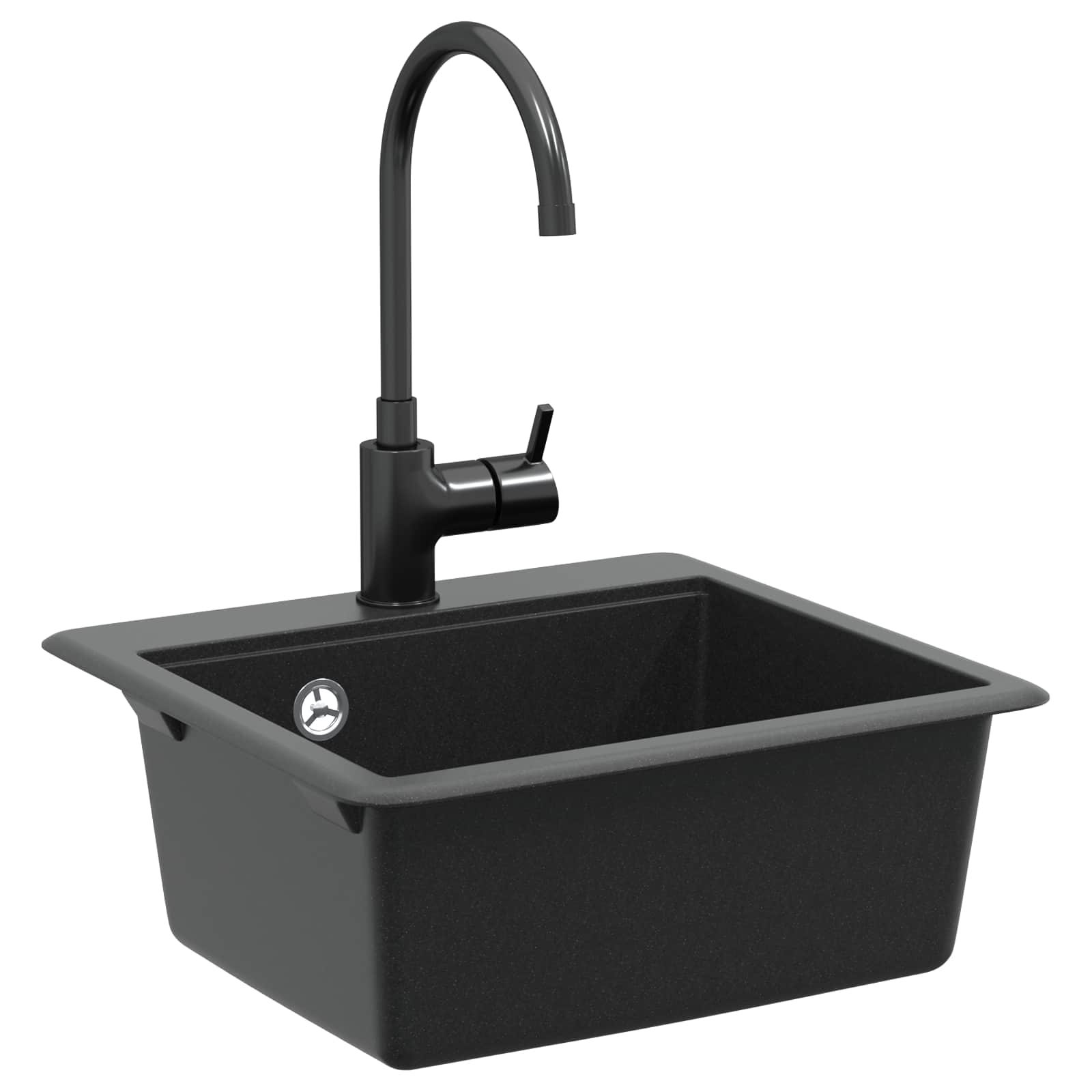 Wasbak Zwart 470 x 440 mm Graniet is nu te koop bij PeponiXL, paradijselijk wonen!