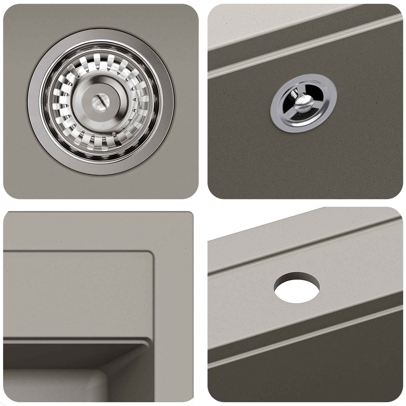 Wasbak Grijs 470 x 440 mm Graniet is nu te koop bij PeponiXL, paradijselijk wonen!