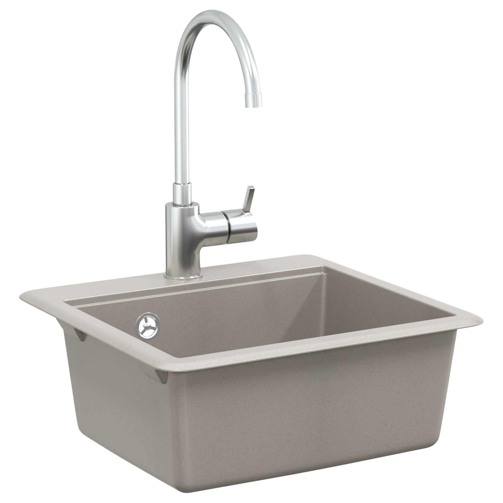 Wasbak Grijs 470 x 440 mm Graniet is nu te koop bij PeponiXL, paradijselijk wonen!