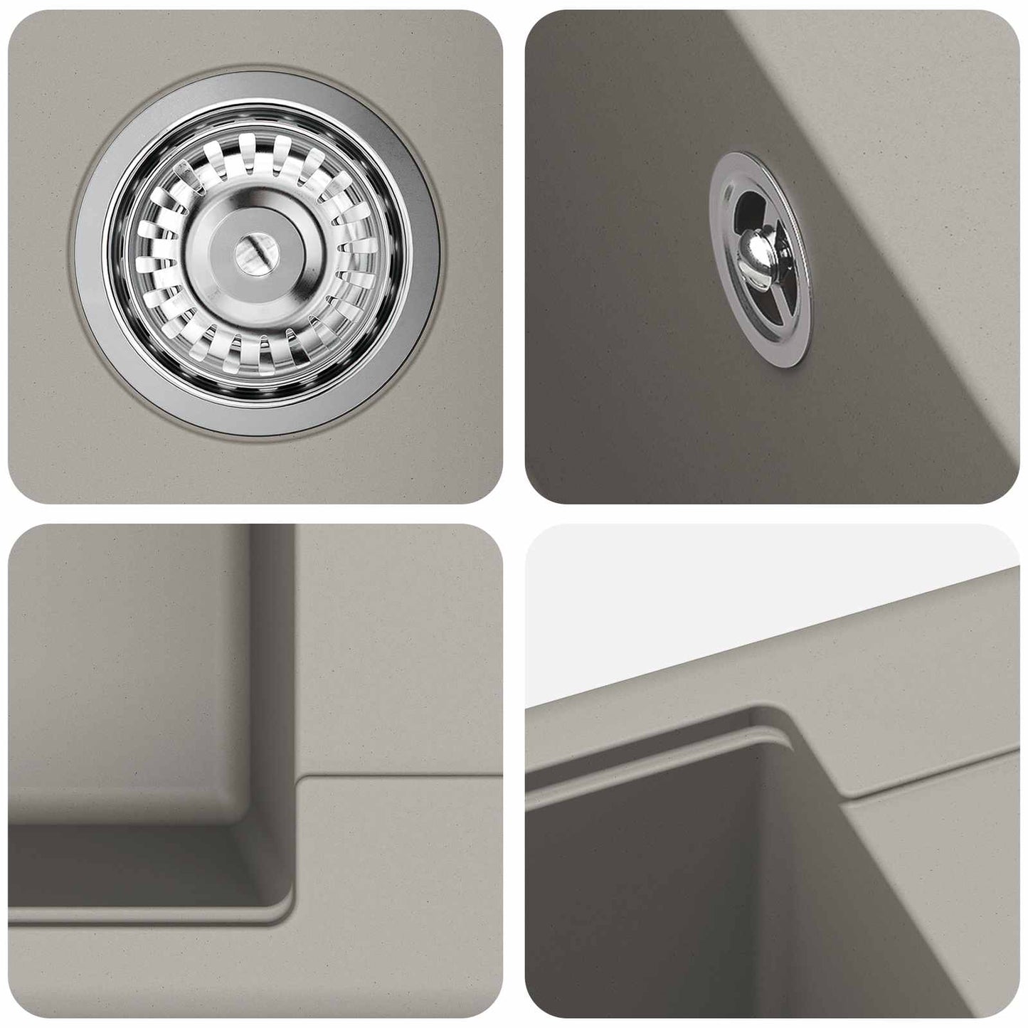 Wasbak Grijs 670 x 460 mm 80% Kwarts en 20% Hars is nu te koop bij PeponiXL, paradijselijk wonen!