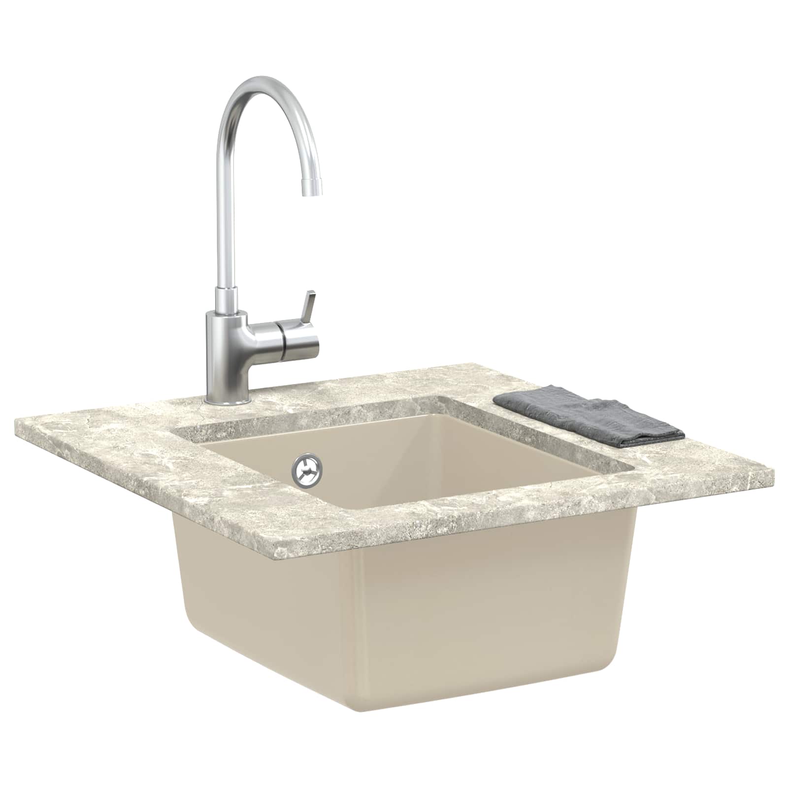 Wasbak Beige 370 x 460 mm 80% Kwarts en 20% Hars is nu te koop bij PeponiXL, paradijselijk wonen!