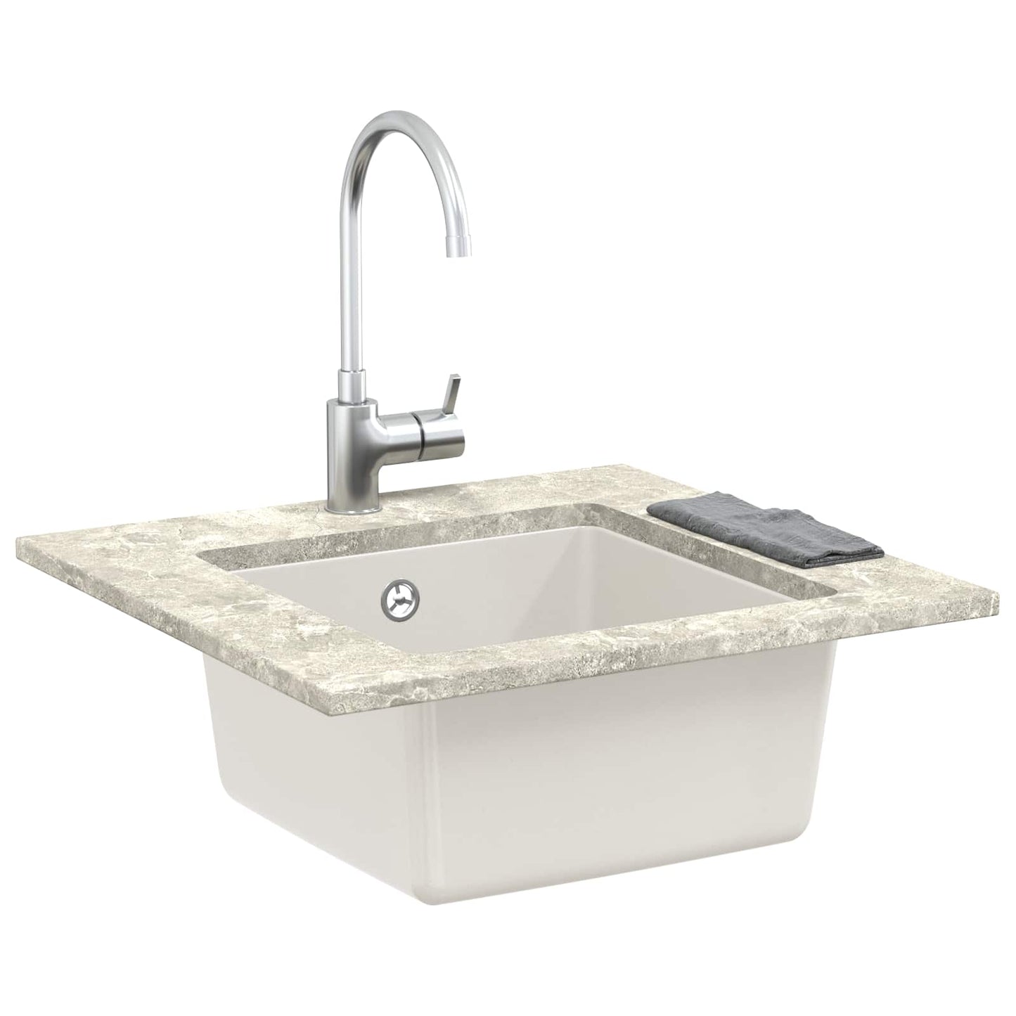 Wasbak Wit 430 x 460 mm 80% Kwarts en 20% Hars is nu te koop bij PeponiXL, paradijselijk wonen!