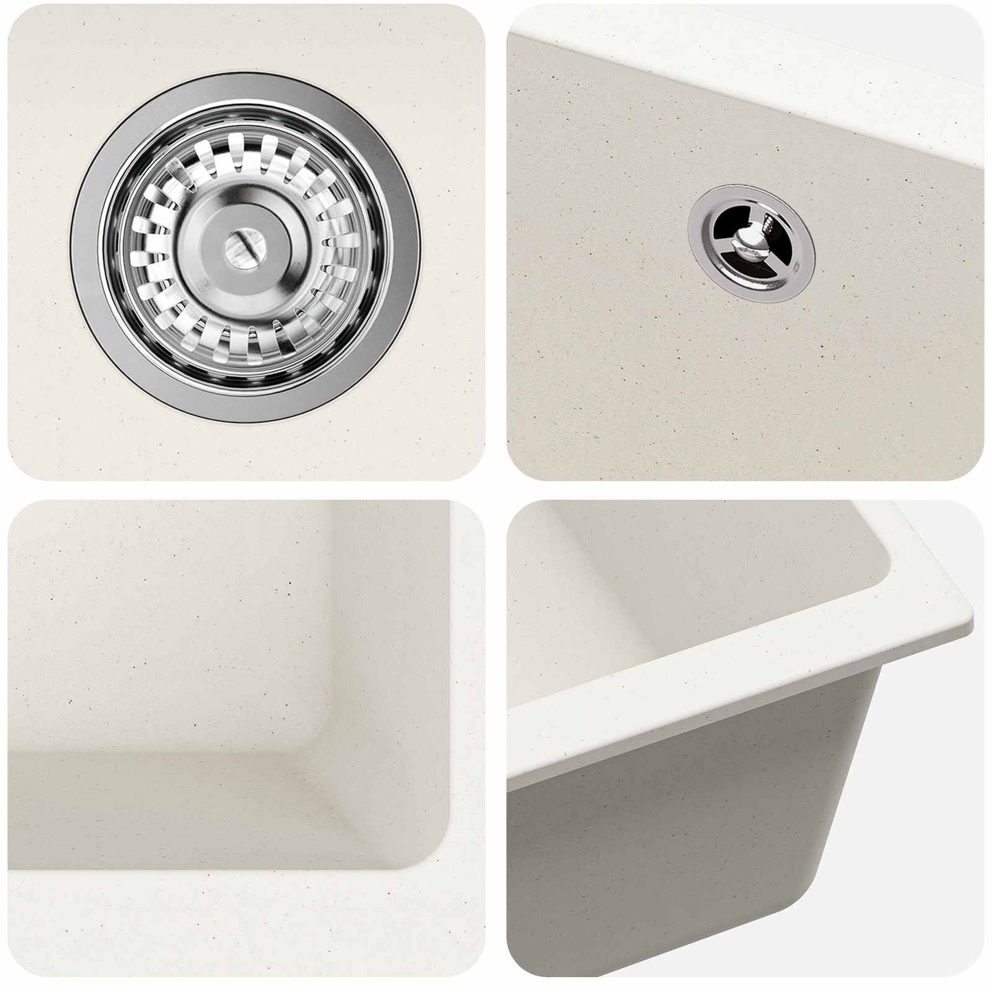 Wasbak Wit 530 x 460 mm 80% Kwarts en 20% Hars is nu te koop bij PeponiXL, paradijselijk wonen!
