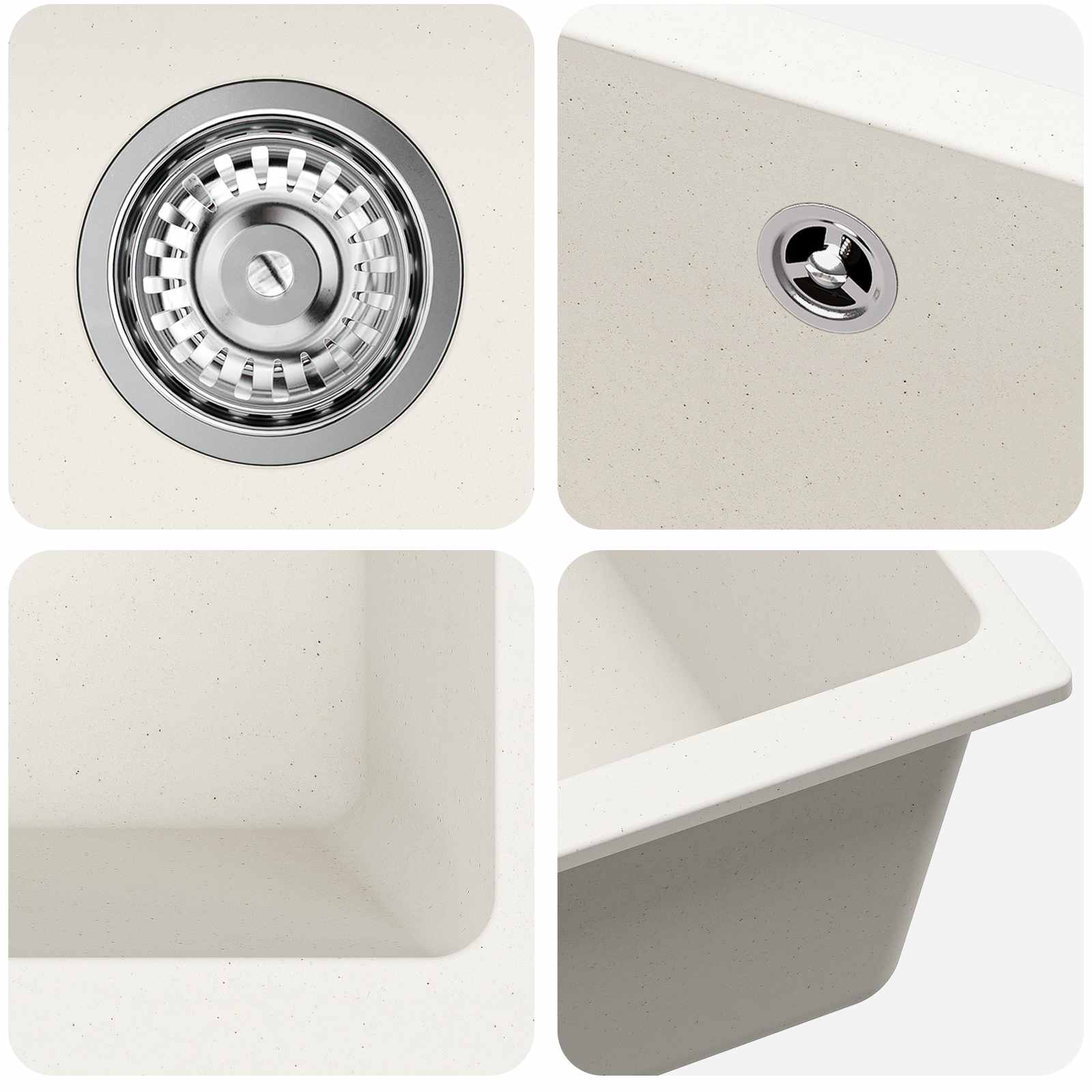 Wasbak Wit 530 x 460 mm 80% Kwarts en 20% Hars is nu te koop bij PeponiXL, paradijselijk wonen!