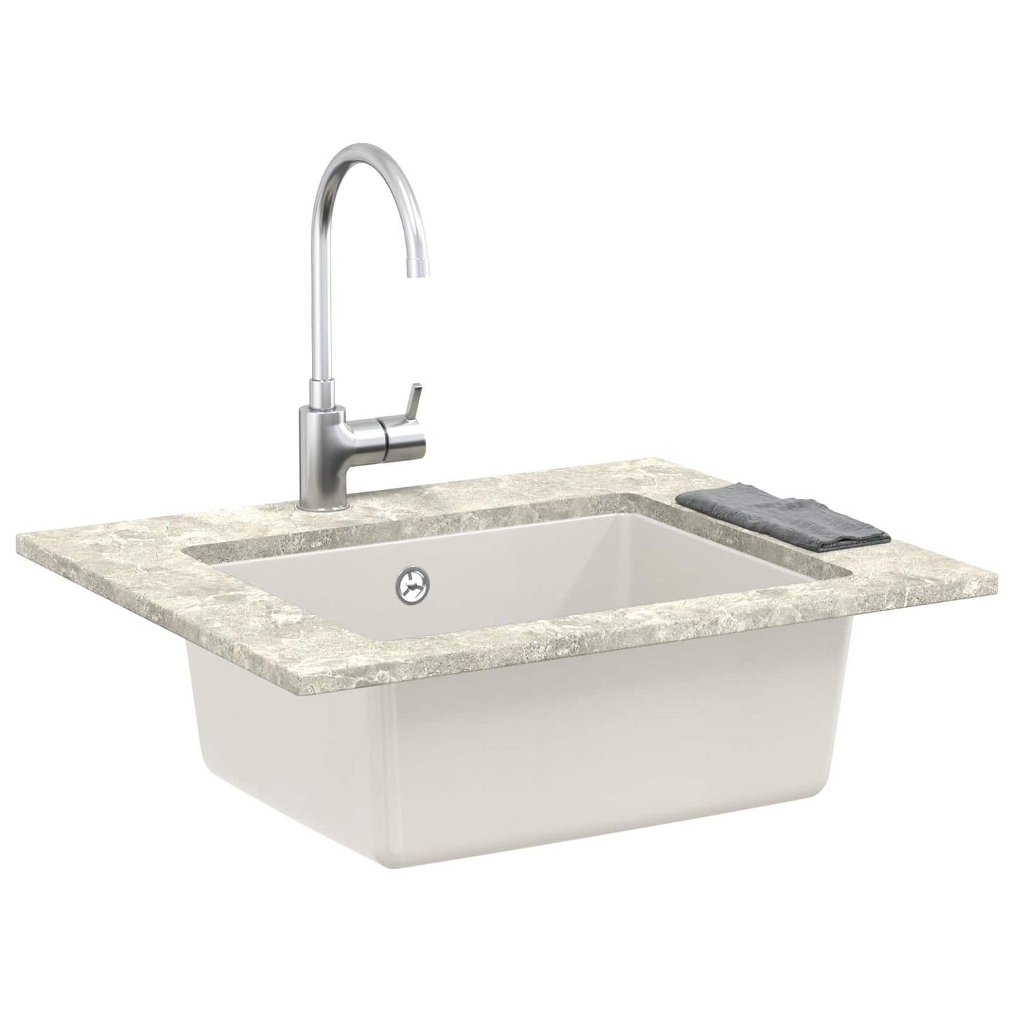 Wasbak Wit 530 x 460 mm 80% Kwarts en 20% Hars is nu te koop bij PeponiXL, paradijselijk wonen!