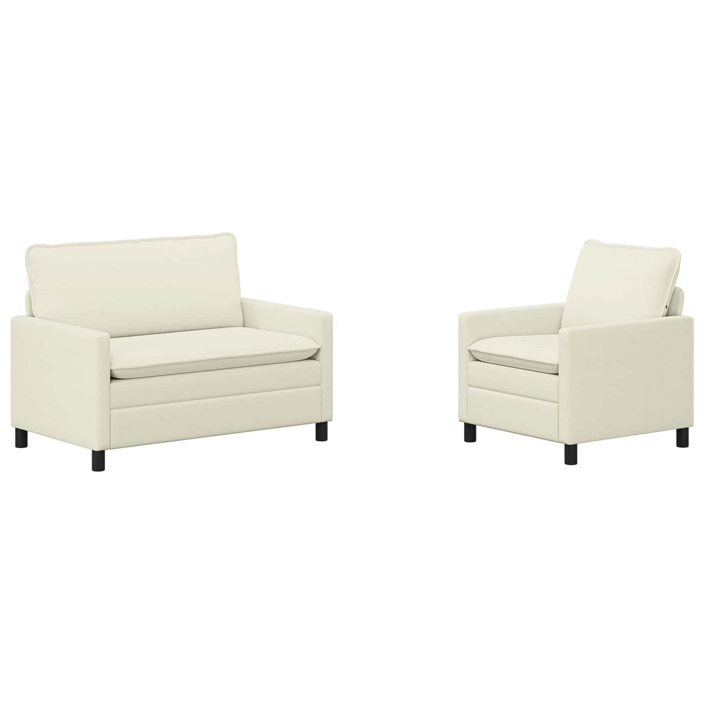 Bankstel 2 pcs Crèmekleurig Stof is nu te koop bij PeponiXL, paradijselijk wonen!