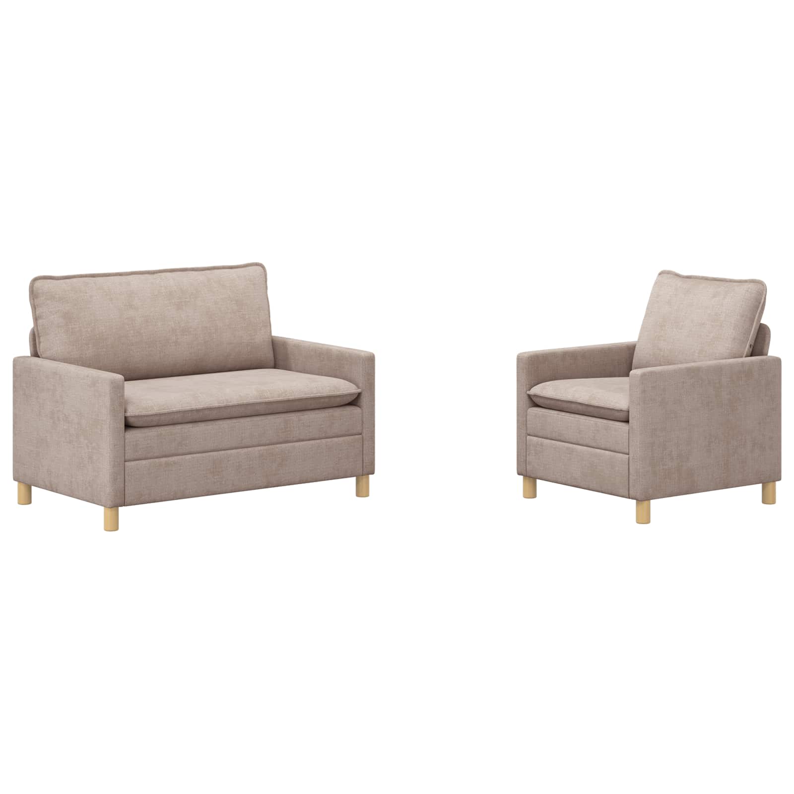 Bankstel 2 pcs Beige Polyester is nu te koop bij PeponiXL, paradijselijk wonen!