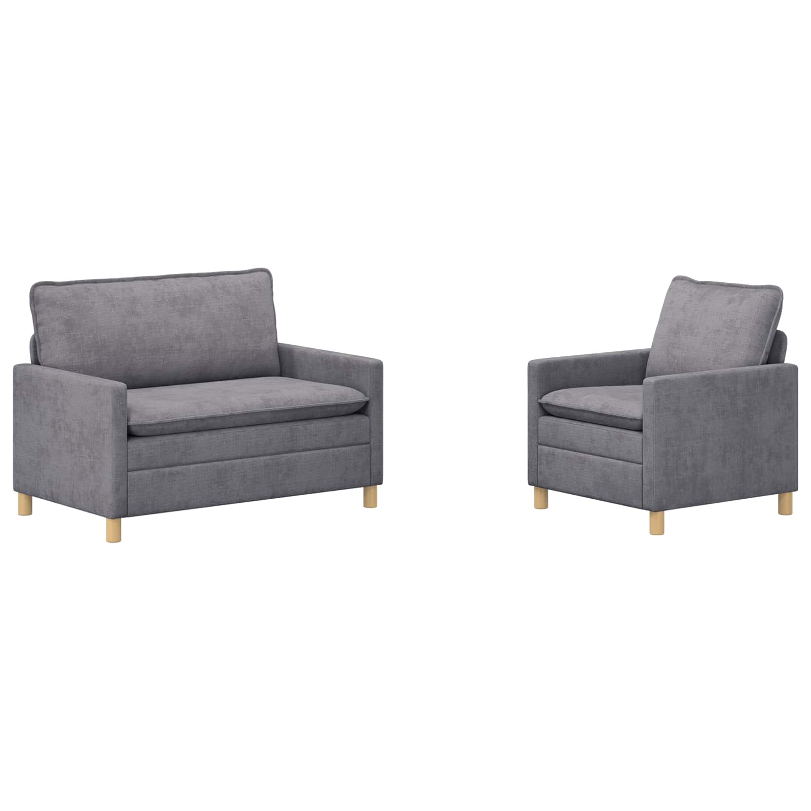 Bankstel 2 pcs Lichtgrijs Polyester is nu te koop bij PeponiXL, paradijselijk wonen!