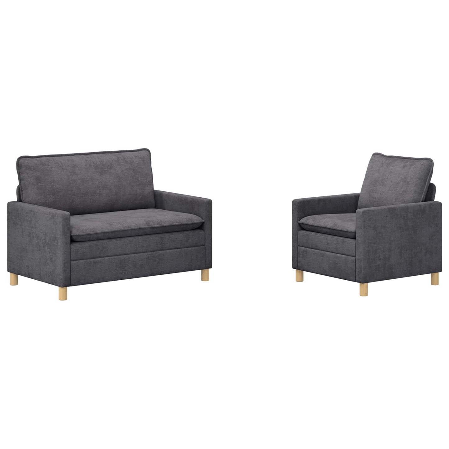 Bankstel 2 pcs Donkergrijs Polyester is nu te koop bij PeponiXL, paradijselijk wonen!