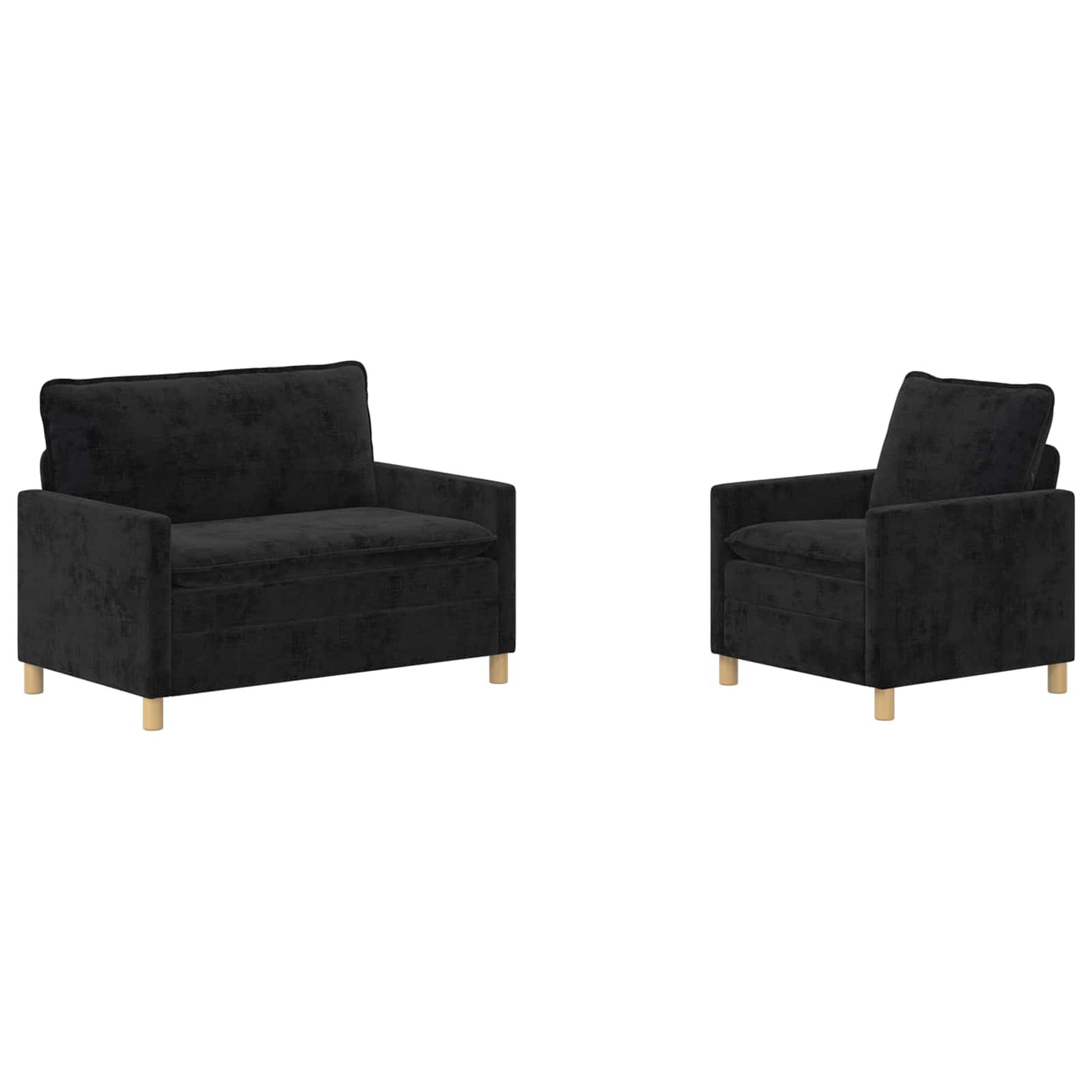 Bankstel 2 pcs Zwart Polyester is nu te koop bij PeponiXL, paradijselijk wonen!