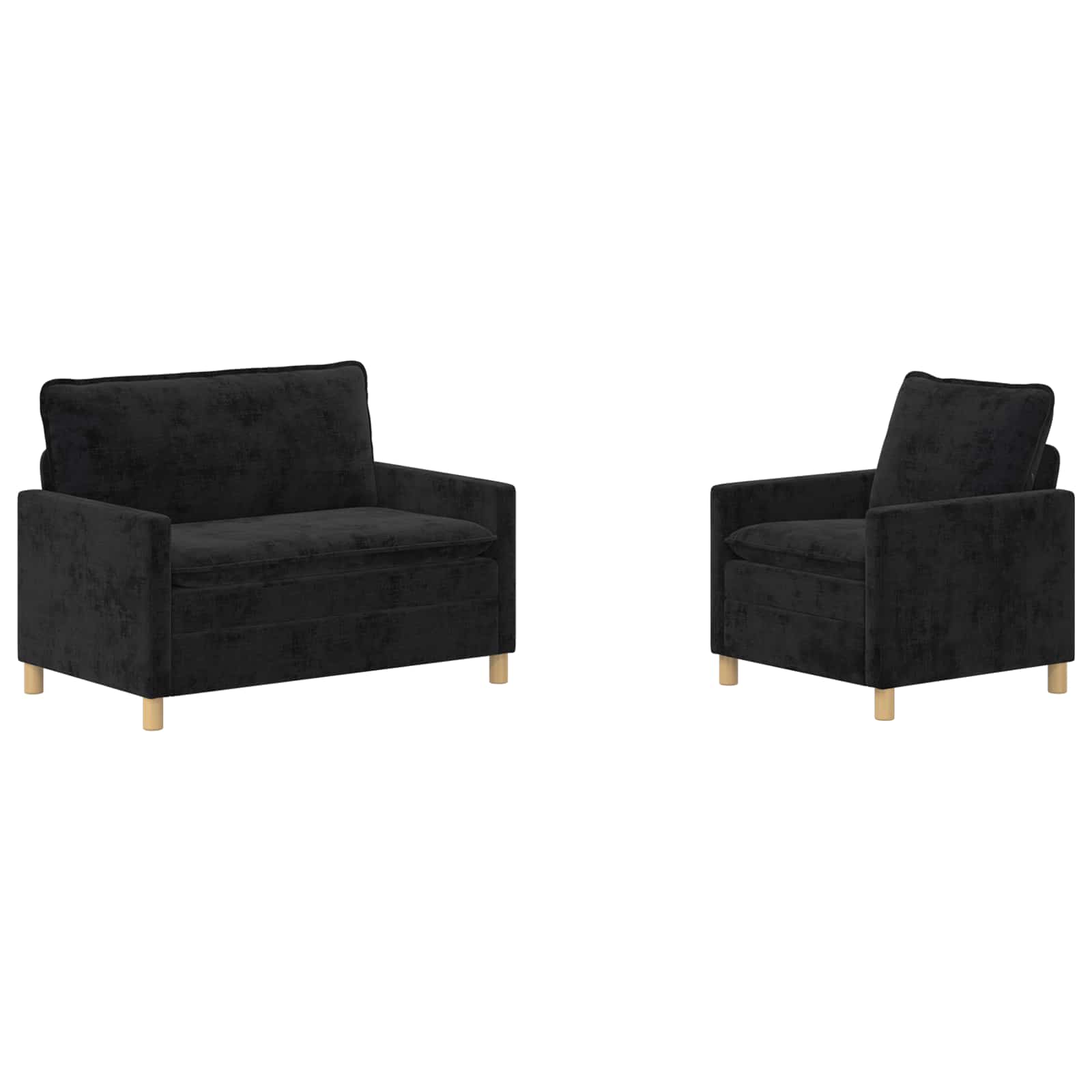 Bankstel 2 pcs Zwart Polyester is nu te koop bij PeponiXL, paradijselijk wonen!