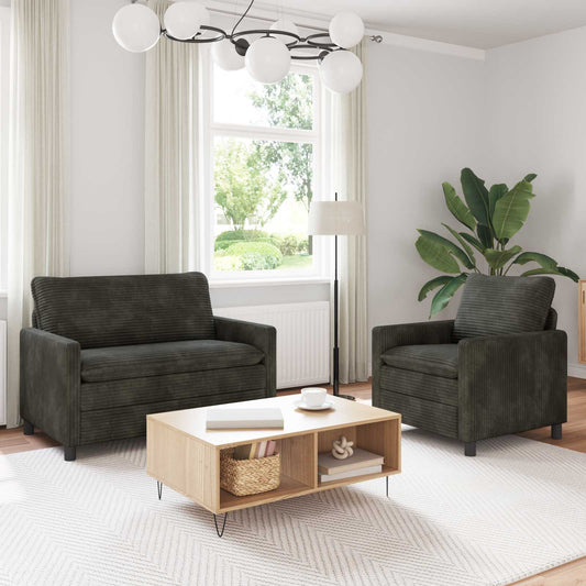 Bankstel 2 pcs Antracietkleurig Polyester is nu te koop bij PeponiXL, paradijselijk wonen!