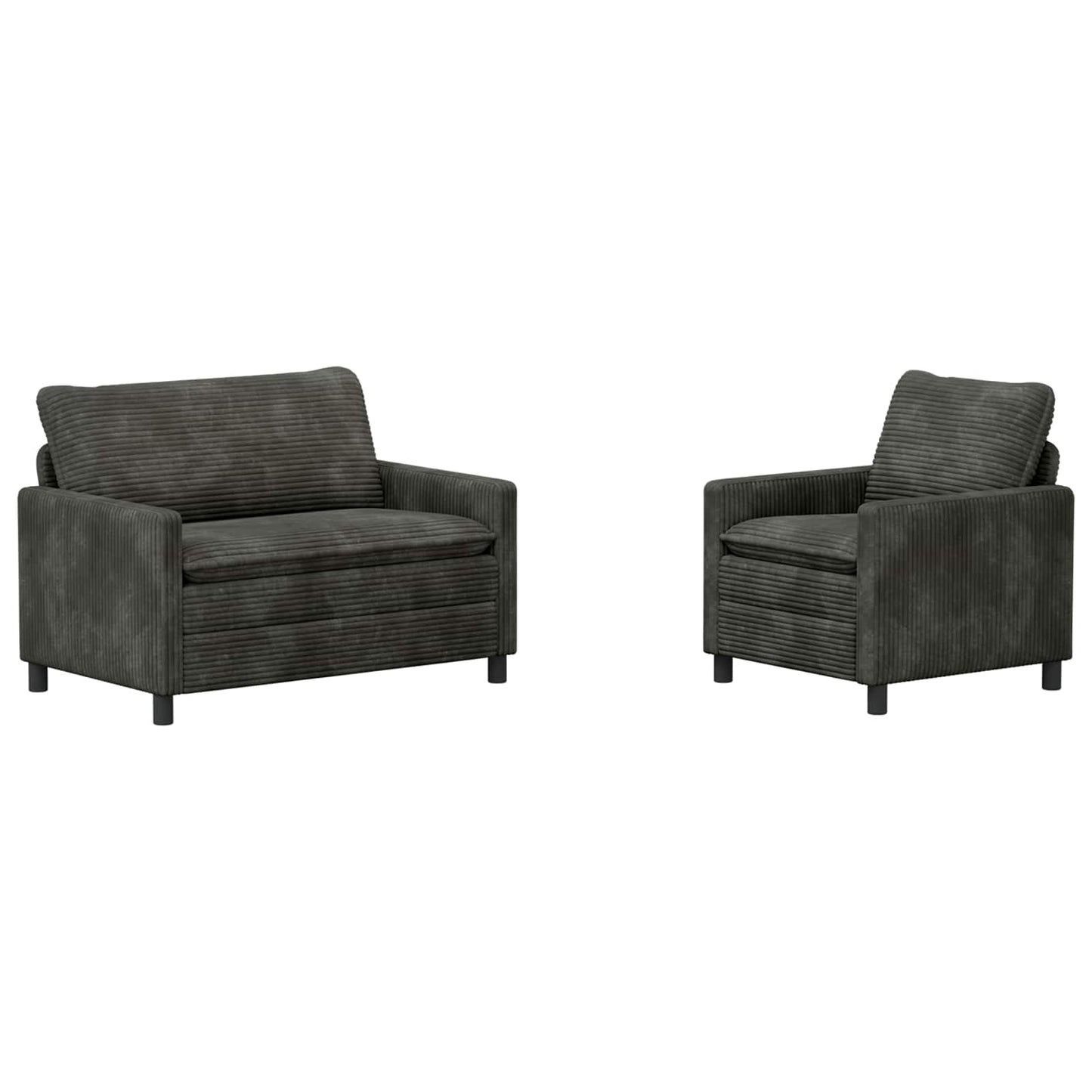 Bankstel 2 pcs Antracietkleurig Polyester is nu te koop bij PeponiXL, paradijselijk wonen!