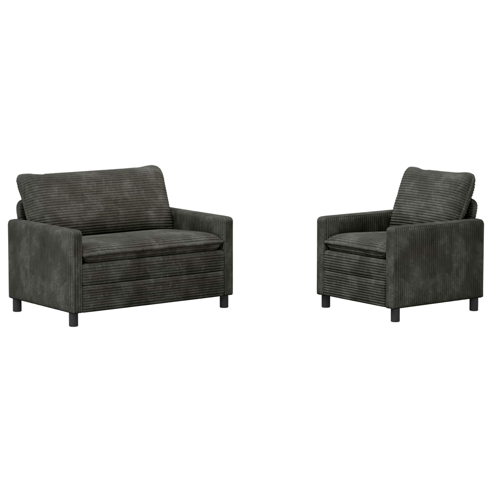 Bankstel 2 pcs Antracietkleurig Polyester is nu te koop bij PeponiXL, paradijselijk wonen!