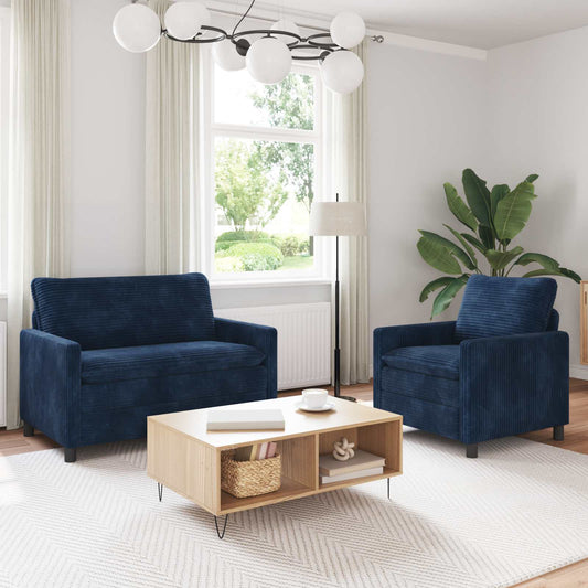 Bankstel 2 pcs Marineblauw Polyester is nu te koop bij PeponiXL, paradijselijk wonen!