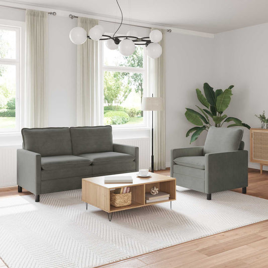 Bankstel 2 pcs Lichtgrijs Stof is nu te koop bij PeponiXL, paradijselijk wonen!