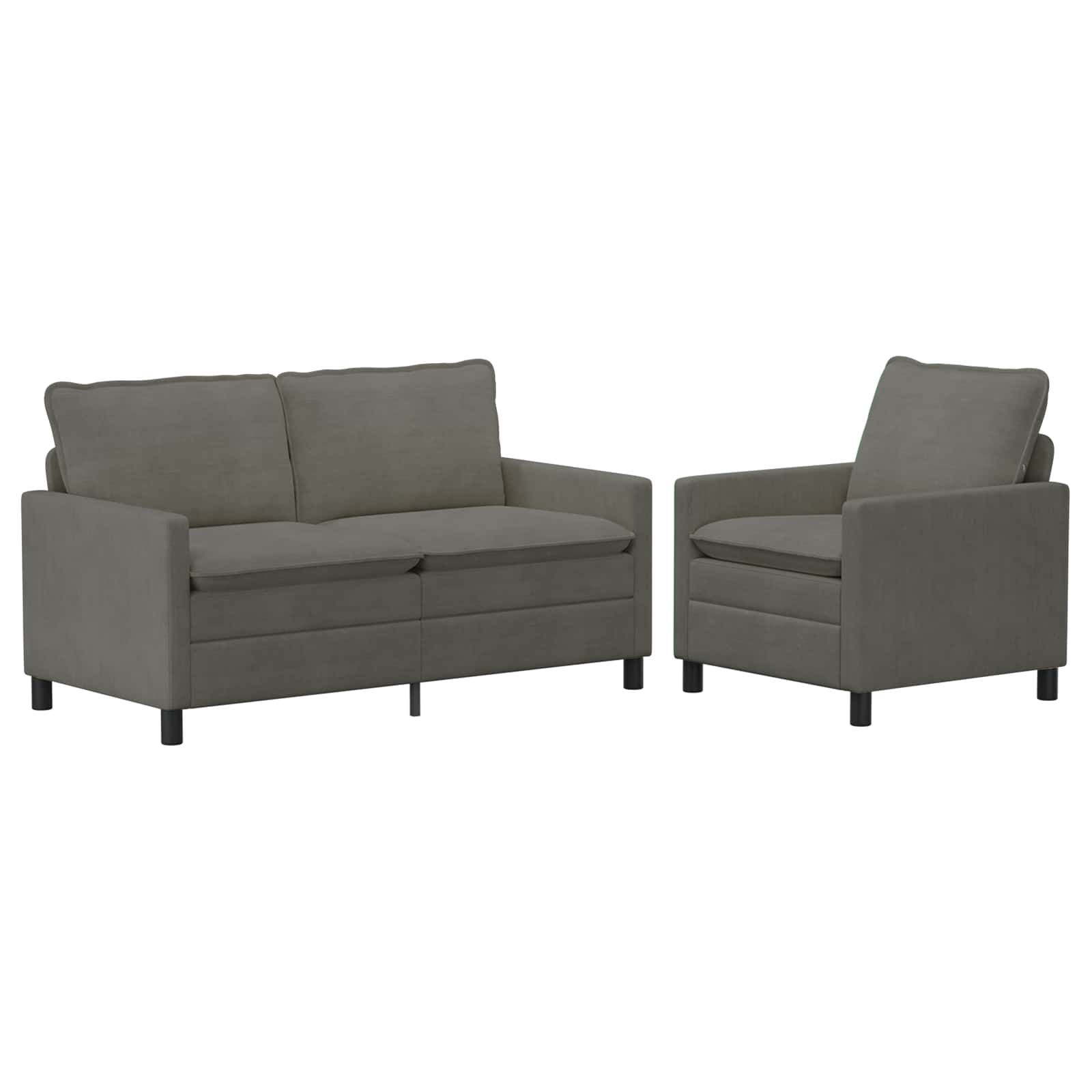 Bankstel 2 pcs Lichtgrijs Stof is nu te koop bij PeponiXL, paradijselijk wonen!