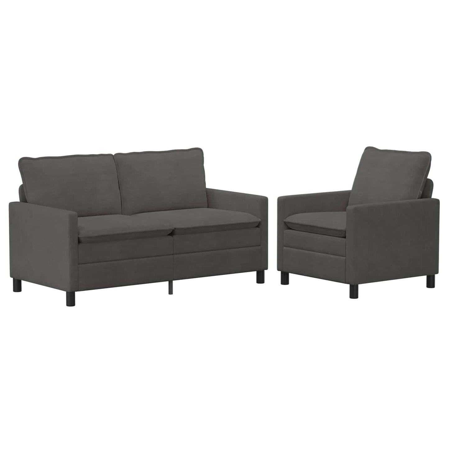 Bankstel 2 pcs Donkergrijs Stof is nu te koop bij PeponiXL, paradijselijk wonen!