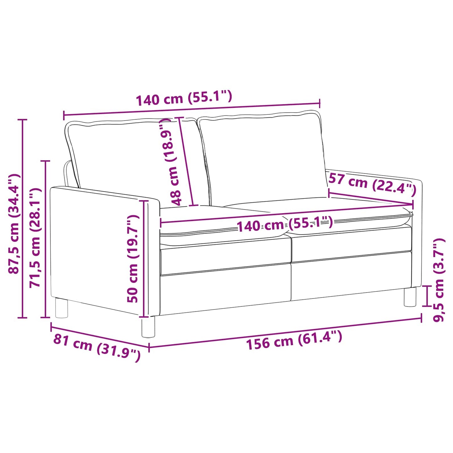 Bankstel 2 pcs Donkergrijs Stof is nu te koop bij PeponiXL, paradijselijk wonen!