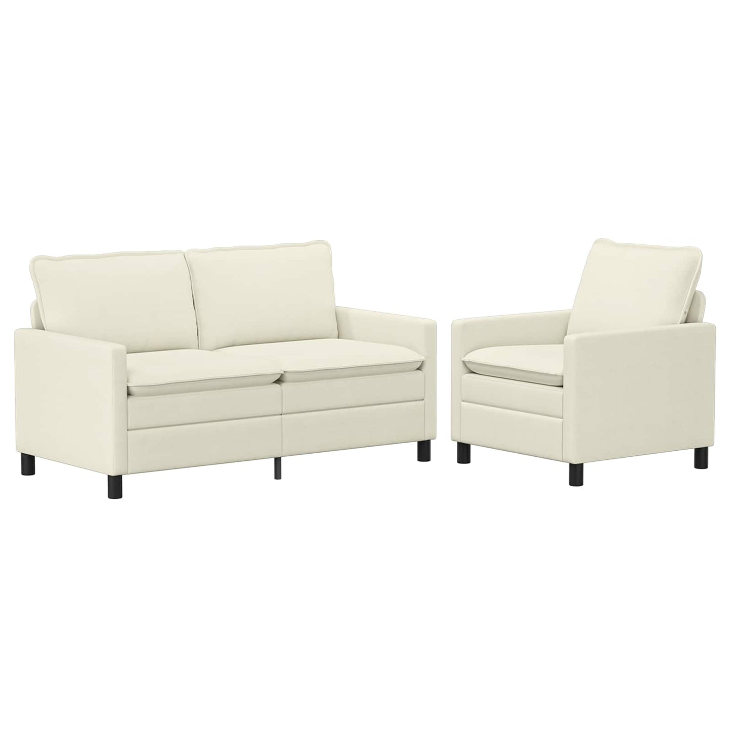 Bankstel 2 pcs Crèmekleurig Stof is nu te koop bij PeponiXL, paradijselijk wonen!