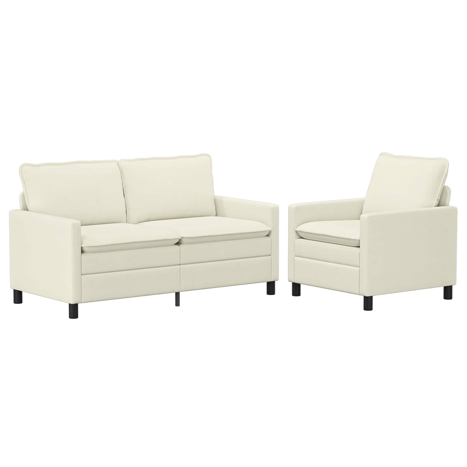 Bankstel 2 pcs Crèmekleurig Stof is nu te koop bij PeponiXL, paradijselijk wonen!