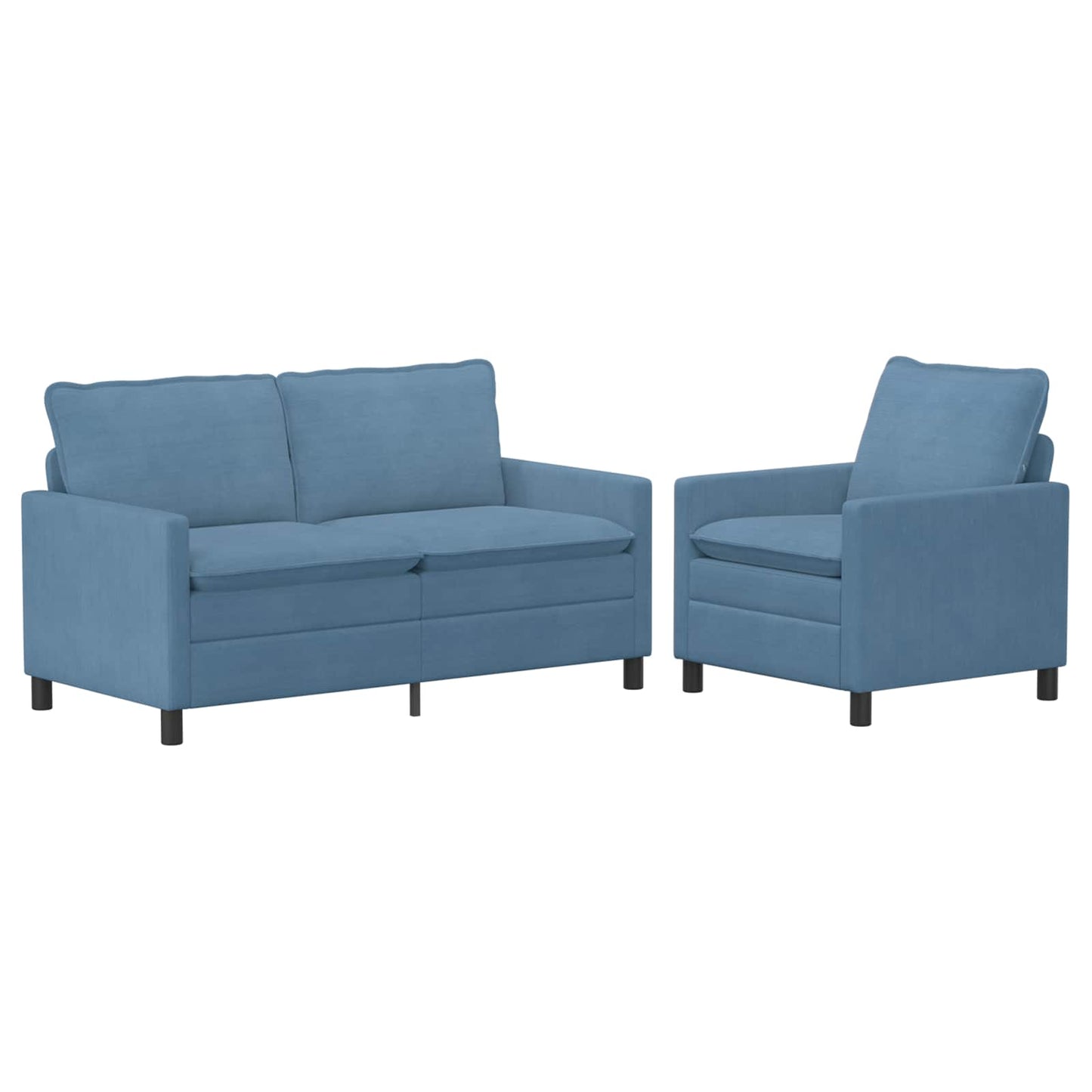 Bankstel 2 pcs Blauw Stof is nu te koop bij PeponiXL, paradijselijk wonen!