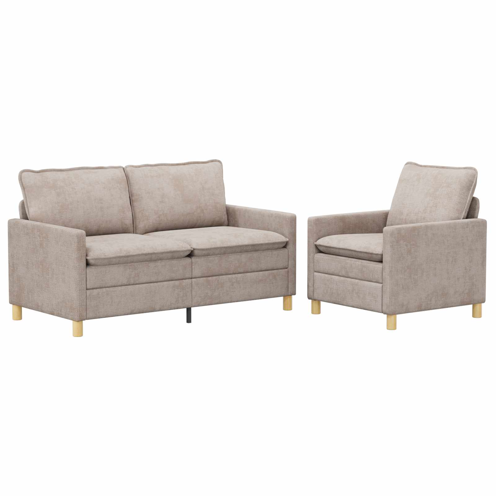 Bankstel 2 pcs Beige Polyester is nu te koop bij PeponiXL, paradijselijk wonen!