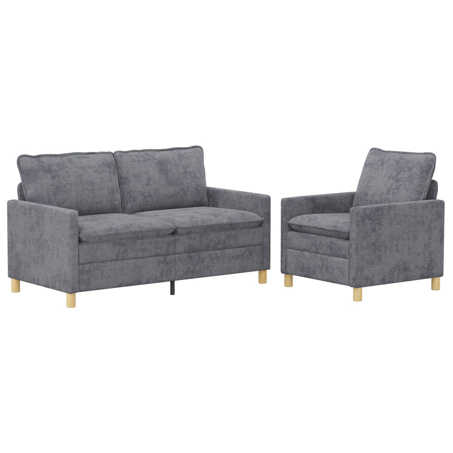 Bankstel 2 pcs Lichtgrijs Polyester is nu te koop bij PeponiXL, paradijselijk wonen!