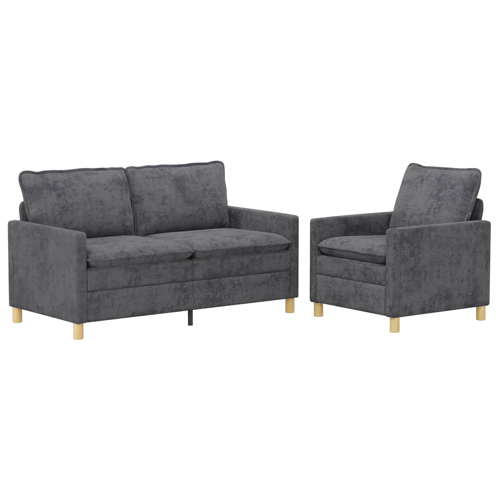 Bankstel 2 pcs Donkergrijs Polyester is nu te koop bij PeponiXL, paradijselijk wonen!