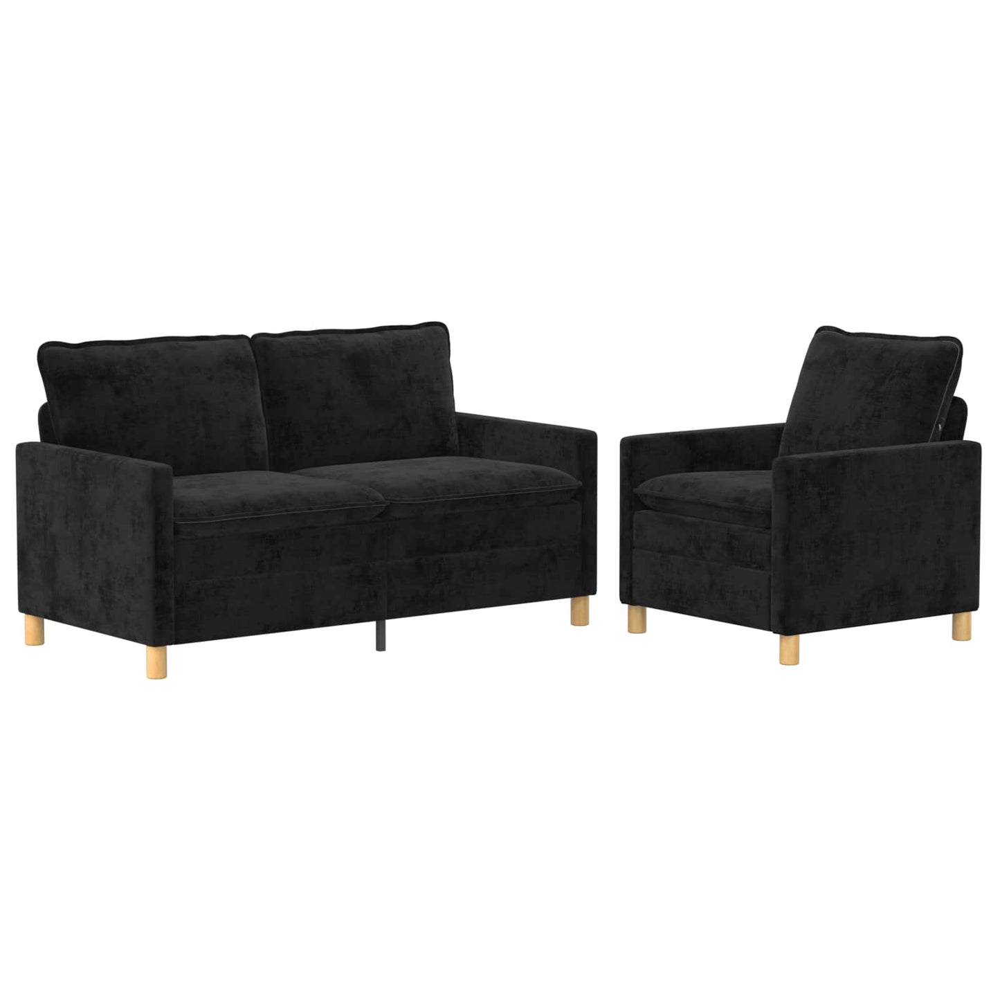 Bankstel 2 pcs Zwart Polyester is nu te koop bij PeponiXL, paradijselijk wonen!