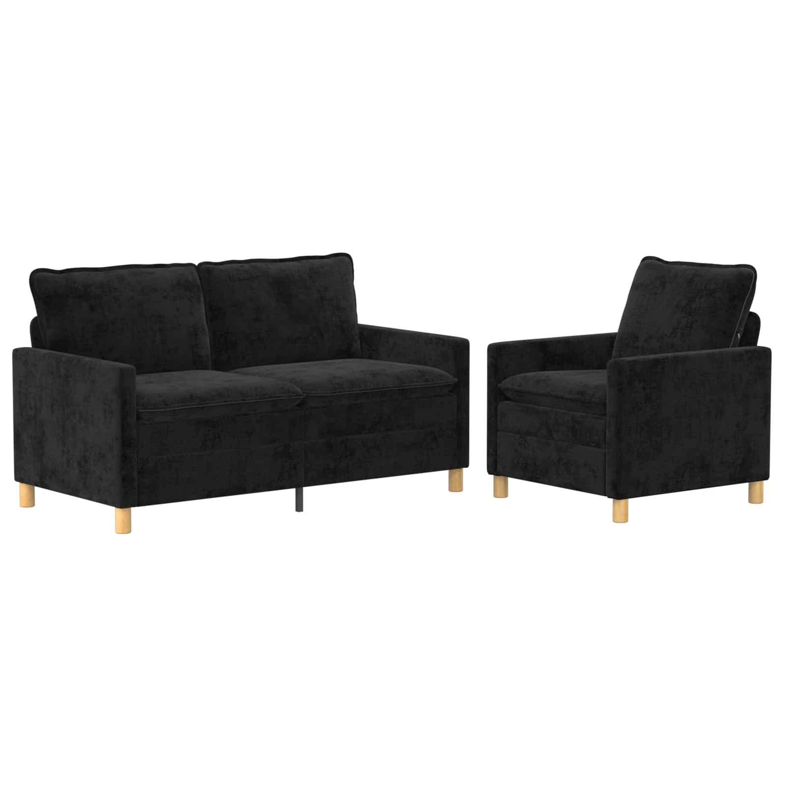 Bankstel 2 pcs Zwart Polyester is nu te koop bij PeponiXL, paradijselijk wonen!