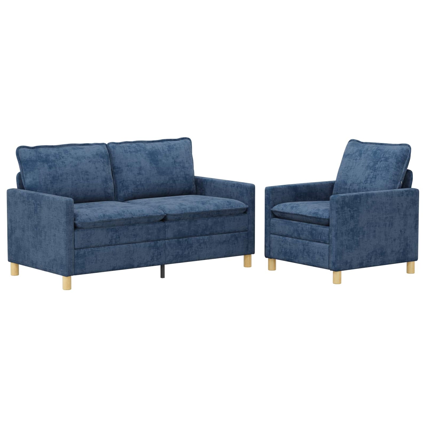 Bankstel 2 pcs Blauw Polyester is nu te koop bij PeponiXL, paradijselijk wonen!