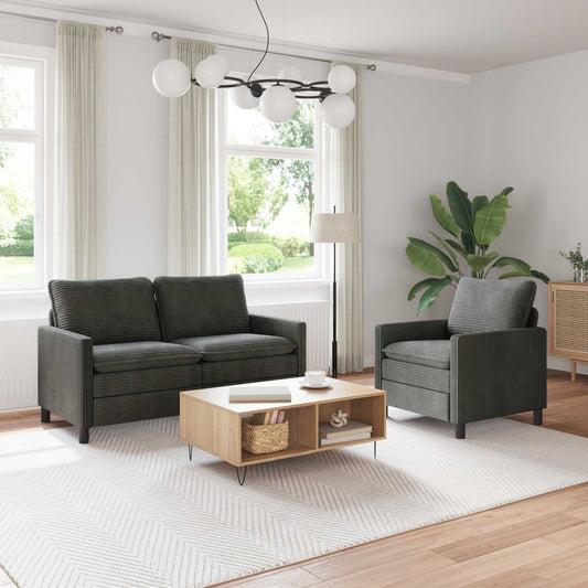 Bankstel 2 pcs Antracietkleurig Polyester is nu te koop bij PeponiXL, paradijselijk wonen!